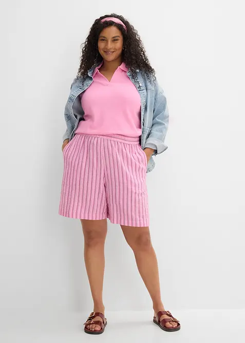 Short en gaze de coton &agrave; taille &eacute;lastiqu&eacute;e, bonprix