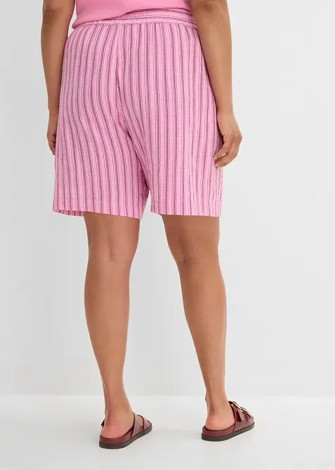 Short en gaze de coton &agrave; taille &eacute;lastiqu&eacute;e, bonprix
