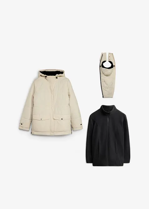 Parka de grossesse 6-en-1 avec gilet polaire d&eacute;tachable, bonprix