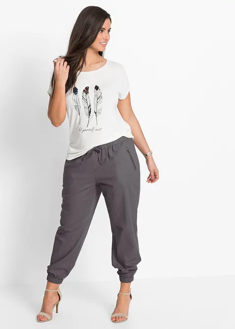 Pantalon 7/8 l&eacute;ger en lin et coton, bonprix
