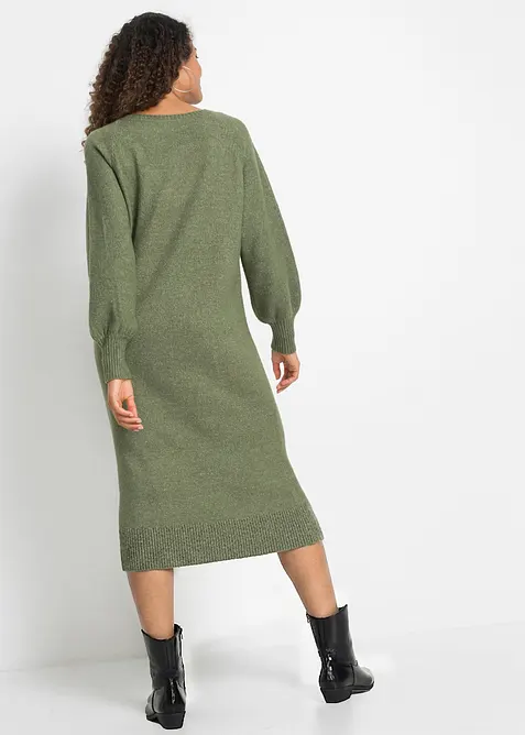 Oversized Strickkleid in Midil&auml;nge, bonprix