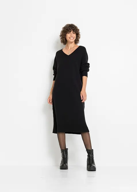Robe midi oversize en maille, bonprix