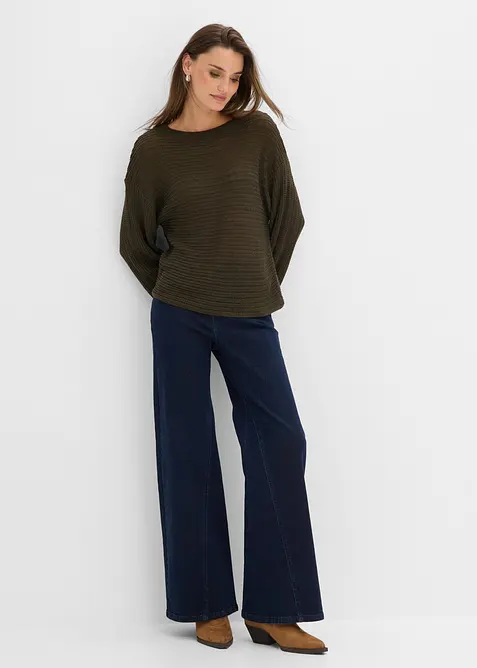 Pull oversize en maille ajour&eacute;e, bonprix