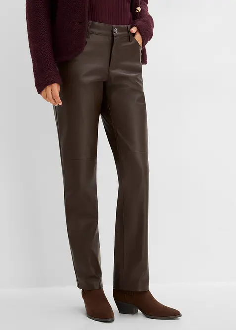 Lederimitat-Hose mit Bequembund, bonprix