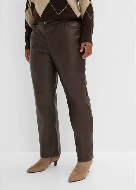 Lederimitat-Hose mit Bequembund, bonprix