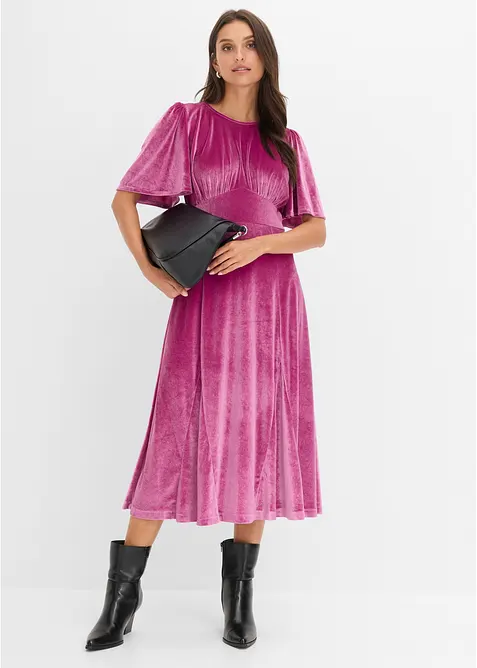 Midikleid aus softem Samt, bonprix