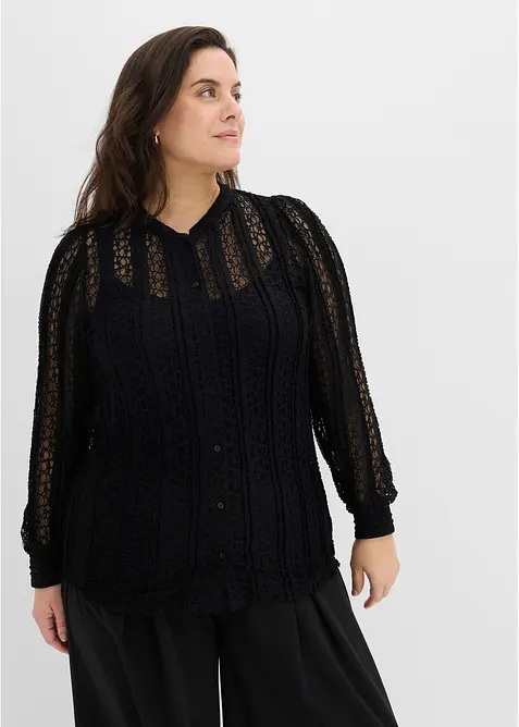Blouse en jersey avec d&eacute;bardeur (ens. 2&nbsp;pces), bonprix