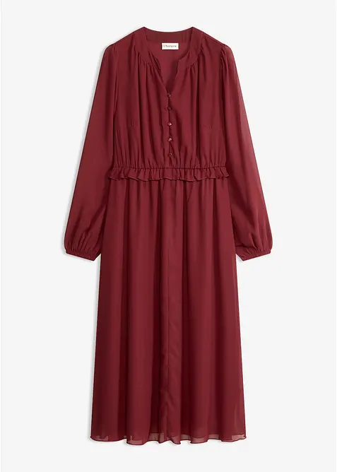 Robe en mousseline avec jupe &eacute;vas&eacute;e, bonprix