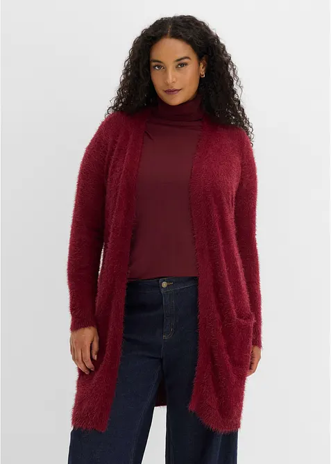 Longstrickjacke in Flauschoptik, bonprix