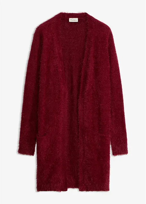 Gilet long en maille duveteuse, bonprix