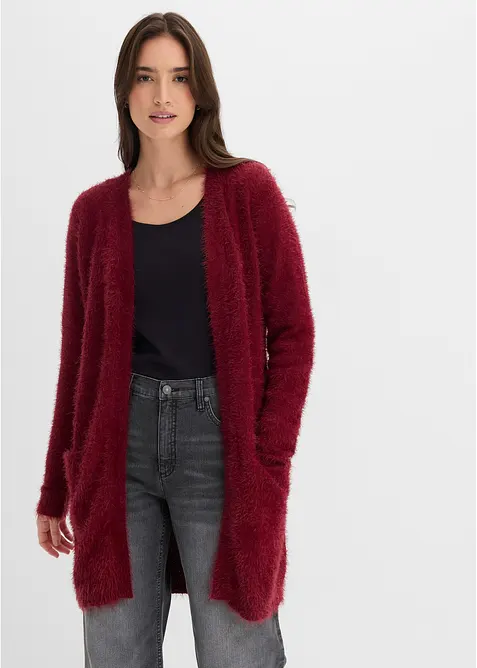 Gilet long en maille duveteuse, bonprix