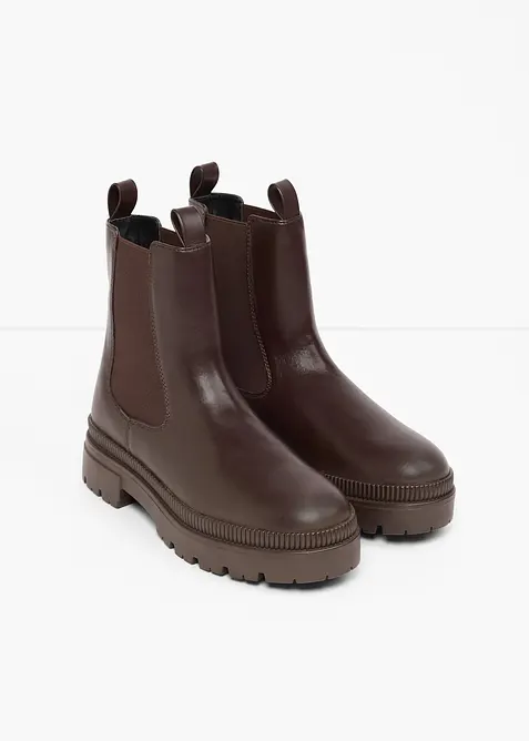 Bottines Chelsea &agrave; semelle crant&eacute;e, bonprix