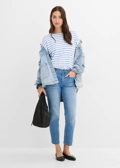 Jean slim cropped, taille haute, bonprix