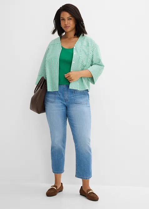 Jean slim cropped, taille haute, bonprix