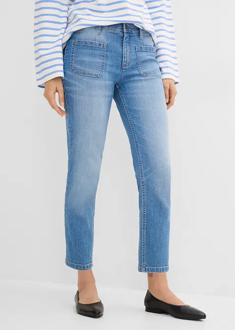 Jean slim cropped, taille haute, bonprix