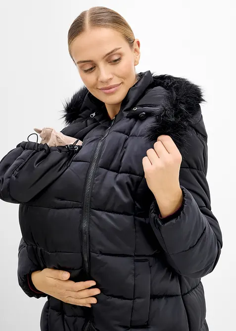 Doudoune de grossesse 3en1 avec empi&egrave;cement de portage et col peluche amovible, bonprix