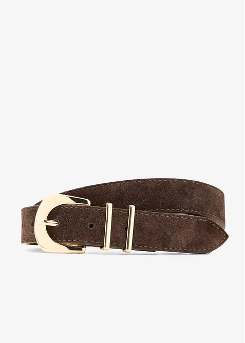 Ceinture en cuir avec boucle en m&eacute;tal brillant, bonprix