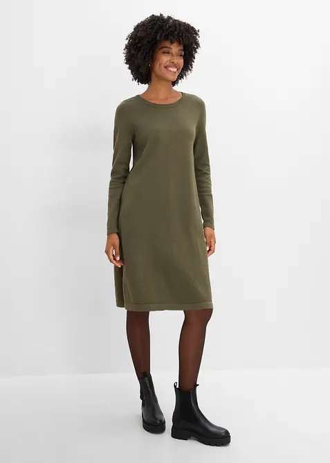 Strickkleid mit recycelter Baumwolle, bonprix