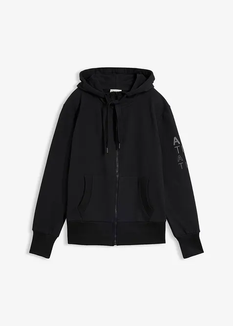 Sweat zipp&eacute; &agrave; capuche en coton extensible &eacute;pais et doux, bonprix