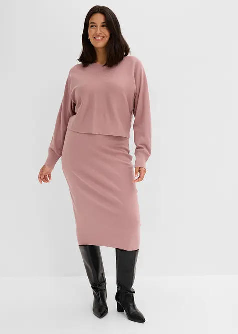 Robe et pull en maille (ens. 2 pces), bonprix