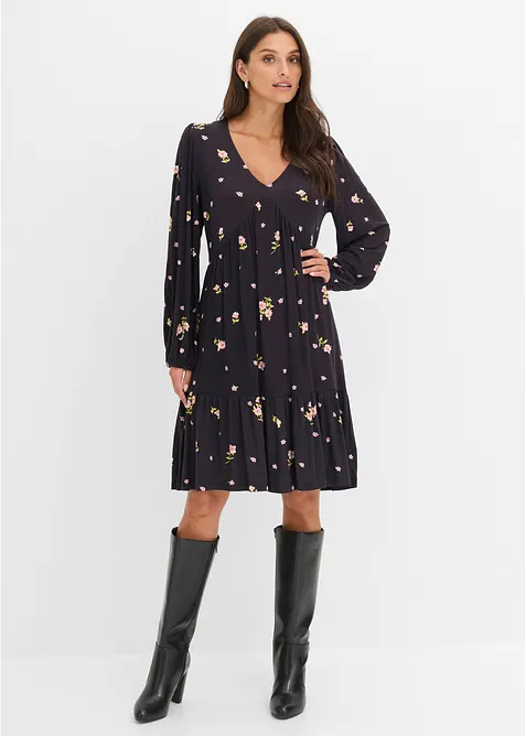 Jerseykleid mit Ballon&auml;rmeln, bonprix