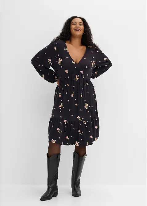 Robe en jersey &agrave; manches ballon, bonprix
