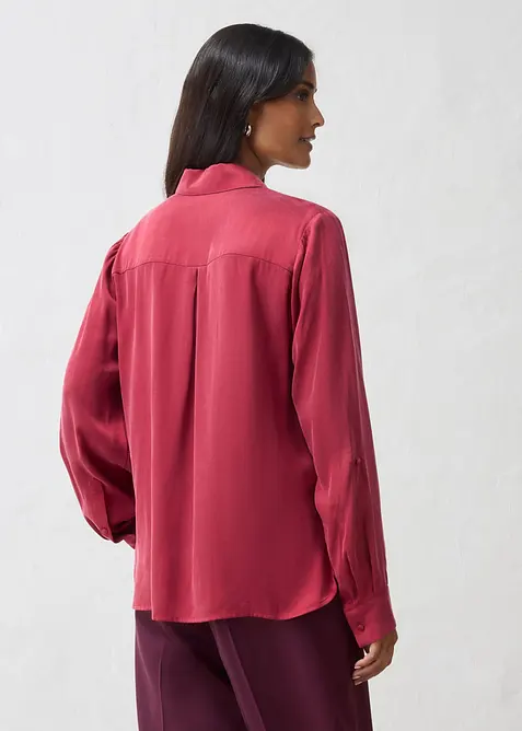 Hemdbluse aus flie&szlig;endem Cupro, bonprix