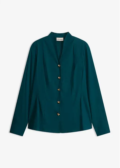 Popeline-Stretchbluse, b&uuml;gelfrei, bonprix