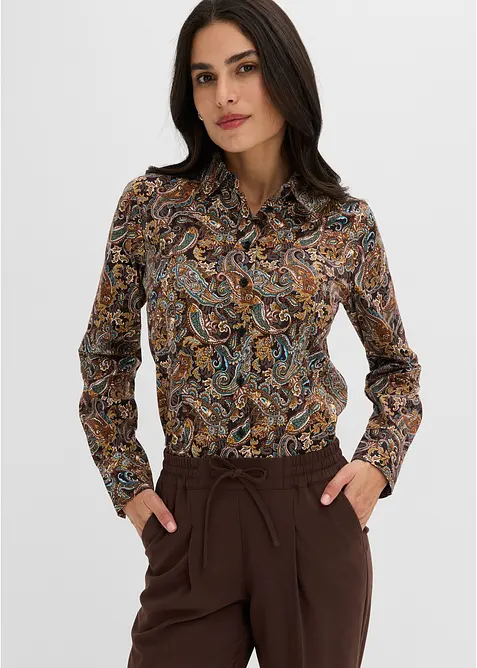 Chemisier en coton extensible, sans repassage, bonprix