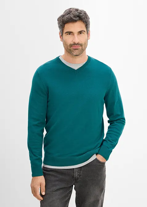 Feinstrickpullover aus weichem Baumwollmix, bonprix