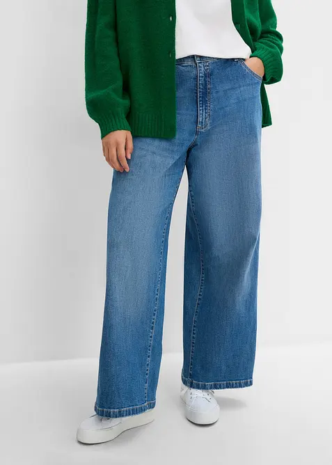 Wide-Leg-Jeans mit Nahtdetails, bonprix