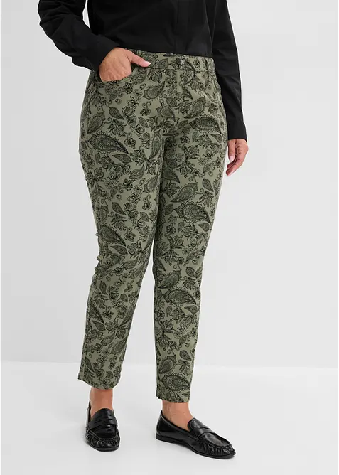 Pantalon imprim&eacute; en coton extensible, bonprix