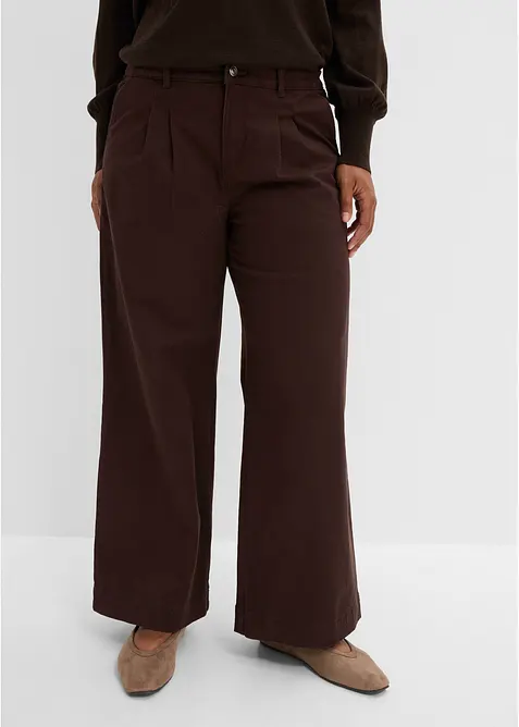 Wide-Leg Bundfalten-Hose mit Bequembund, bonprix