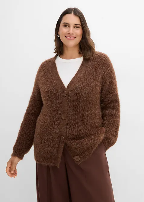 Gilet en grosse maille c&ocirc;tel&eacute;e brillante, bonprix