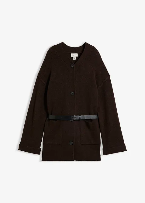 Gilet en maille avec ceinture, bonprix