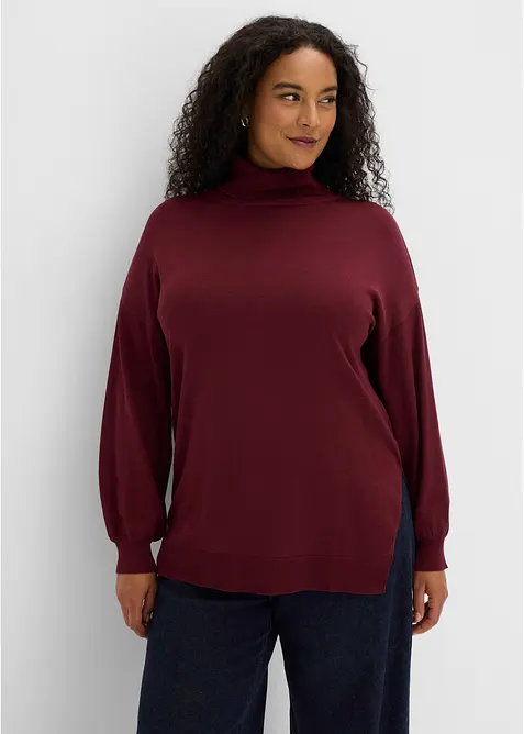 Pull &agrave; col roul&eacute; en viscose m&eacute;lang&eacute;e, bonprix
