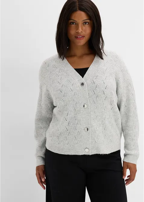 Gilet en maille ajour&eacute;e, bonprix