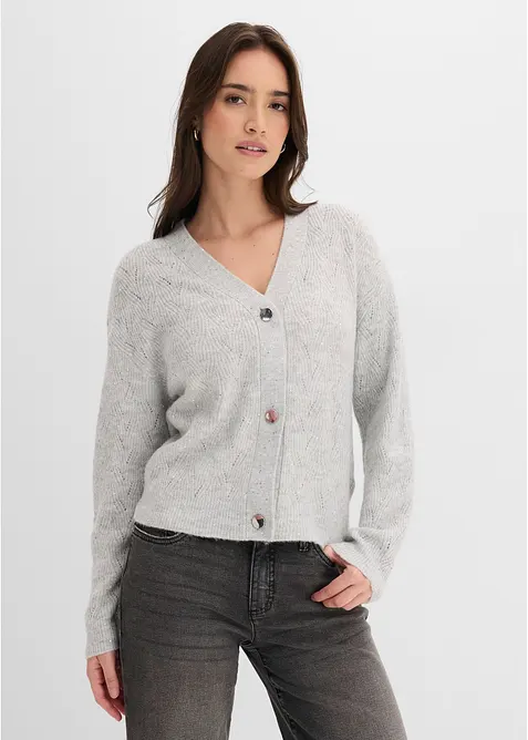 Gilet en maille ajour&eacute;e, bonprix