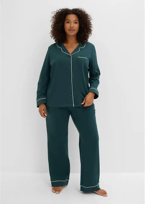 Pyjama boutonn&eacute; en coton doux, bonprix