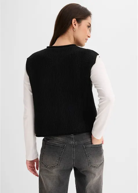 Strickweste mit dekorativen Kn&ouml;pfen, bonprix