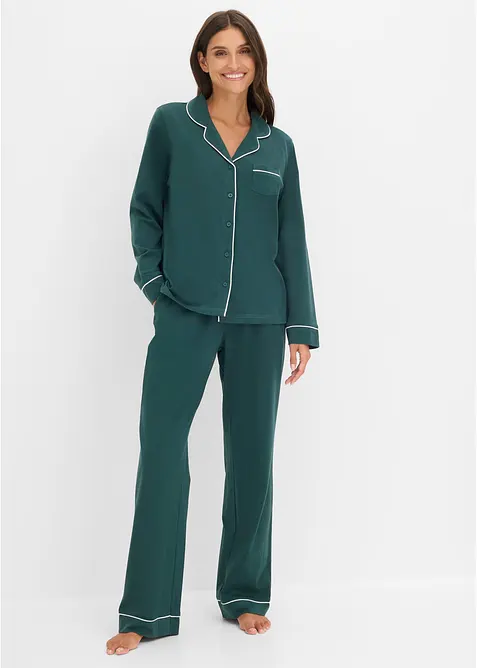 Pyjama aus weicher Baumwolle mit Knopfleiste, bonprix