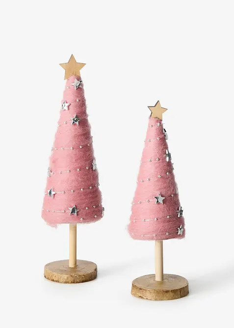 Deko-Objekt Weihnachtsb&auml;ume mit Sternen (2-tlg. Set), bonprix