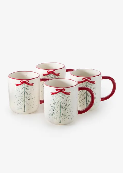 Becher mit Schleife/Baum Design (4er Pack), bonprix