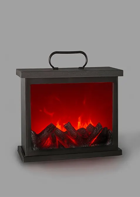 Objet d&eacute;co LED effet feu de chemin&eacute;e, bonprix