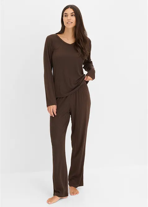 Pyjama aus weichem Pointelle-Jersey, bonprix