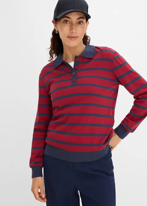 Polo manches longues en coton &eacute;pais, bonprix
