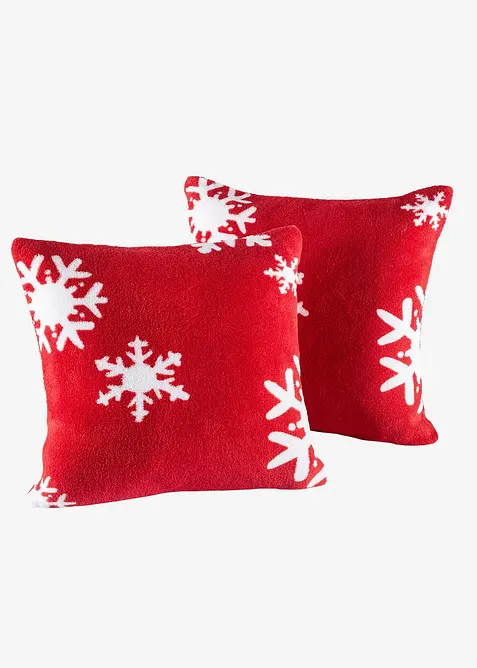 Kissenbezug mit Schneeflocken (2er Pack), bonprix