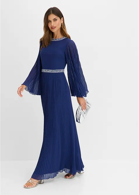 Robe de soir&eacute;e avec effet pliss&eacute; et strass, bonprix