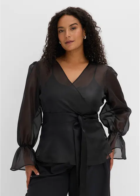 Blouse en tulle brillant, bonprix