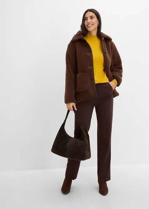 Pull en fine maille &agrave; manches ajour&eacute;es, bonprix